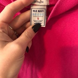 Small, hot pink, old navy off the shoulder shirt